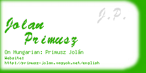 jolan primusz business card